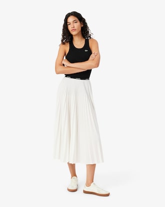 Long Pleated Elasticated Waist Skirt