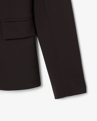 Embroidered Logo Slim Fit Wool Blazer