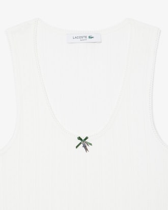 Slim Fit Pointelle Knit Cotton Tank Top