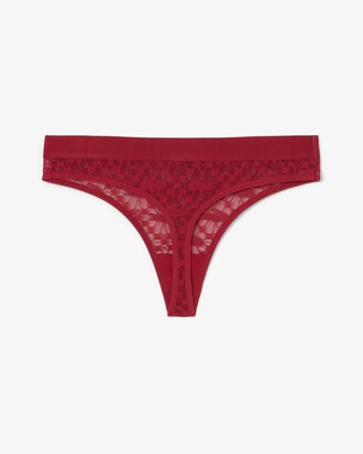 Logo Waist Lacy String Briefs
