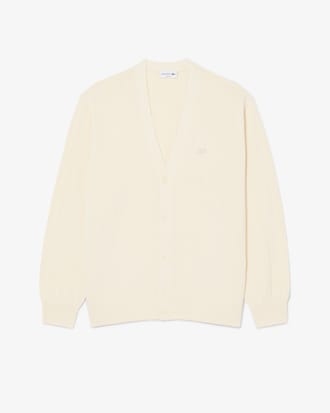 Rib Knit Cotton Blend Cardigan