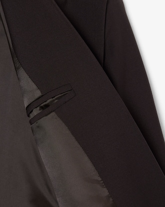 Embroidered Logo Slim Fit Wool Blazer