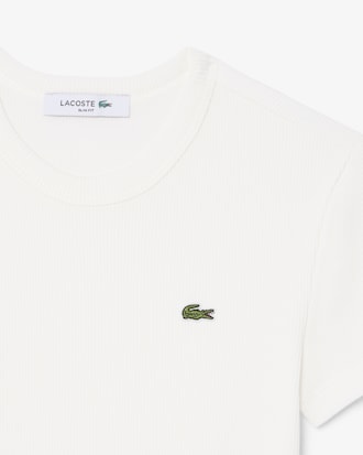 Slim Fit Ribbed Cotton T-shirt