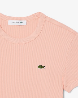 Slim Fit Ribbed Cotton T-shirt