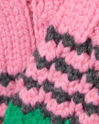 Runway Striped Textured Wool Sweater