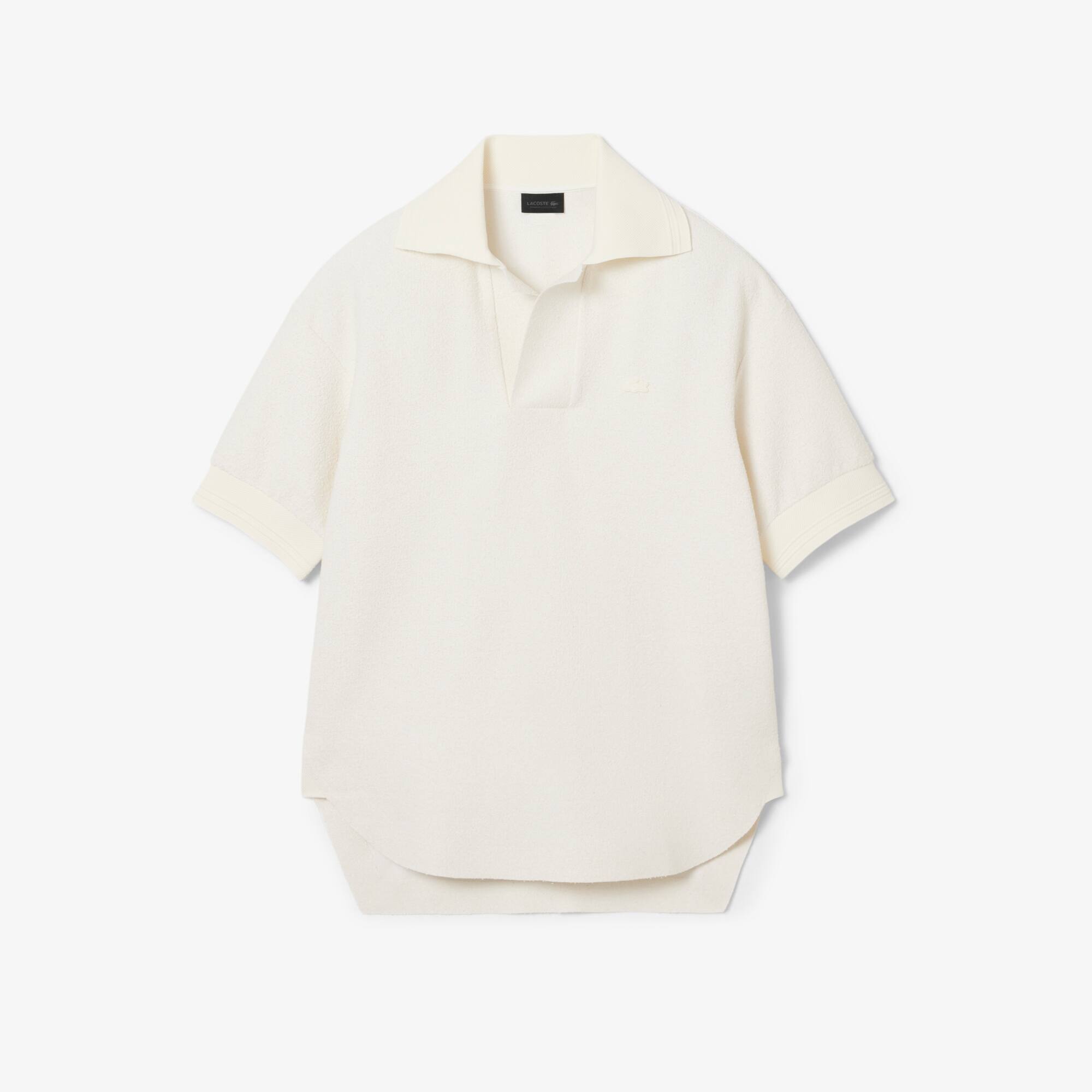Runway Loose Fit Bouclé Knit Polo Shirt - Men's Short Sleeves Polo