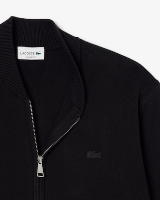 Cotton and Wool Knit Bomber Jacket