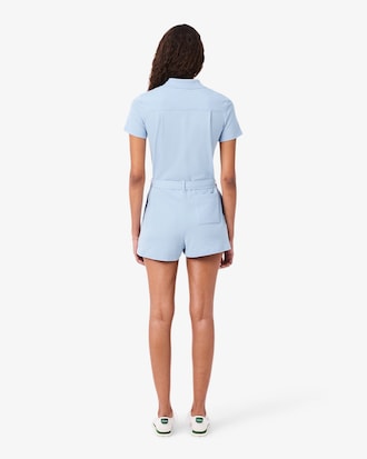 Stretch Piqu&eacute; Polo Collar Playsuit