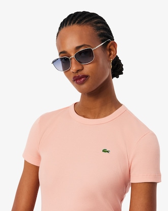 Slim Fit Ribbed Cotton T-shirt