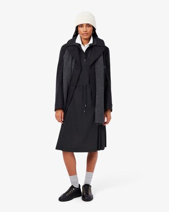 Wool blend Pleated Polo Dress