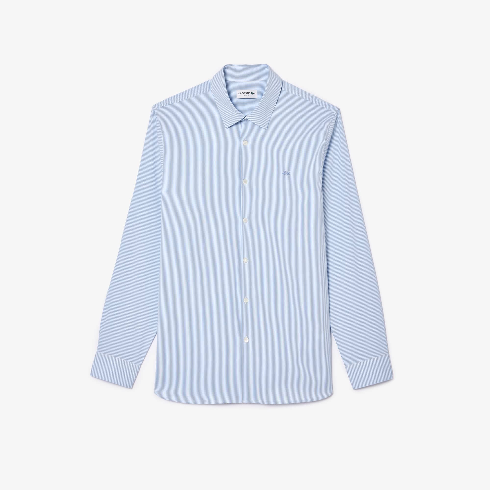 ★★ ★★ Slim fit stretch poplin striped shirt Amazon.com: Amazon Essentials Men's Long-Sleeve Slim-Fit