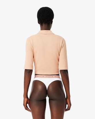 Logo Waist Stretch Cotton String Briefs