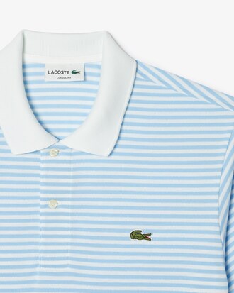 Classic Fit L.12.12 Striped Petit Piqu&eacute; Polo Shirt