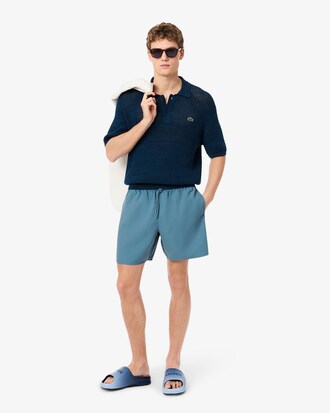 Mid Length Monochrome Swim Trunks