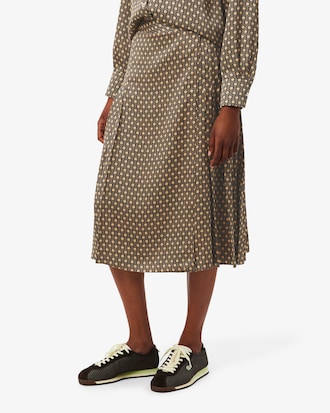 Printed pleated Midi Skirt