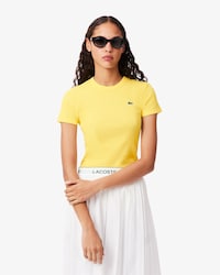 Slim Fit Ribbed Cotton T-shirt