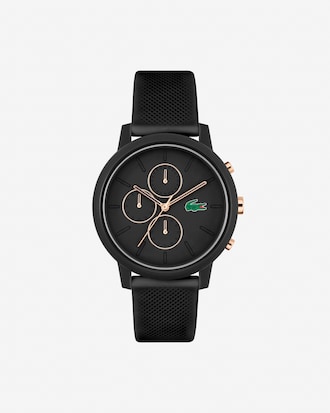 Lacoste.12.12 Chrono Watch Black and Carnation Gold Silicone
