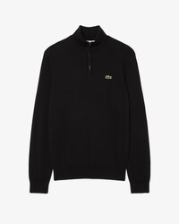 Zipped High Neck Cotton Sweater