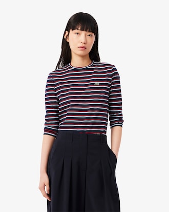 Long Sleeved Striped Cotton T-shirt
