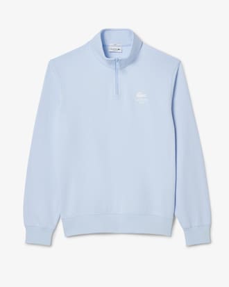 High Neck Zip-Up Print Sweatshirt