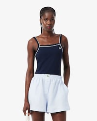 Contrast Accent Cotton Tank Top