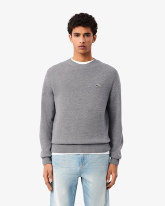 Carded Wool Crew Neck Sweater