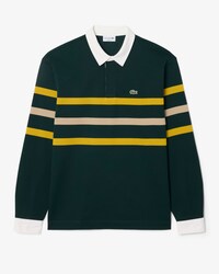 Relaxed Fit Striped Piqu&eacute; Rugby Polo Shirt