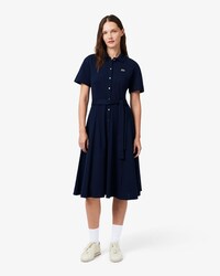 Flared Piqu&eacute; Polo Dress