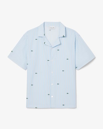 Printed Striped Cotton Pyjama Shirt