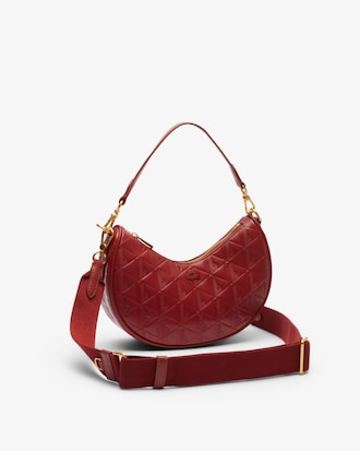 Maheki Embossed Leather Half Moon Purse