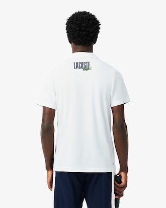 Colour-Block Printed Tennis Polo Shirt