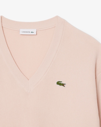 V Neck Cotton Moss Stitch Sweater