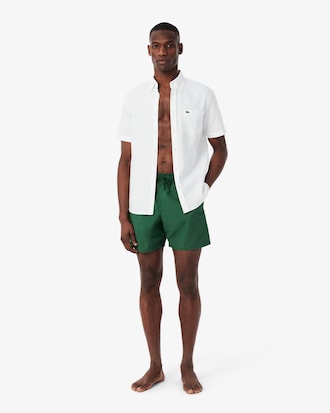 Mid Length Monochrome Swim Trunks