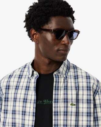 Regular Fit Poplin Plaid Shirt