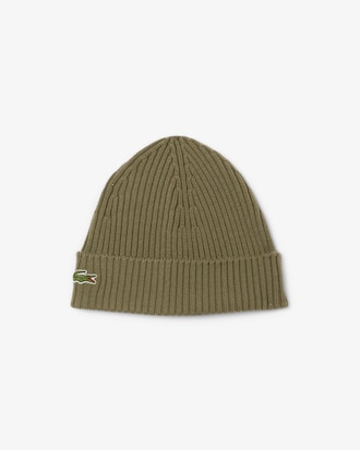 Rib Knit Brushed Wool Beanie