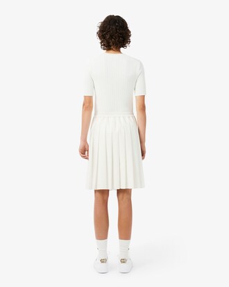 Pleated Petit Piqu&eacute; Effect Midi Skirt
