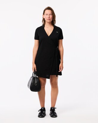 Stretch Mini Piqué Wrap Dress