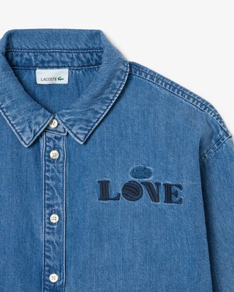 Badge Accent Denim Shirt