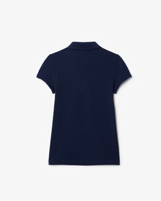 Scalloped Collar Mini Piqué Polo Shirt