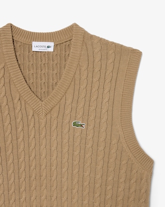 Cable Knit Cotton Sweater Vest