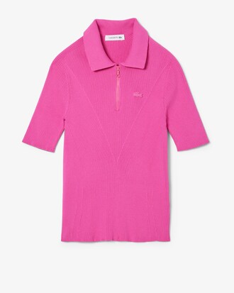 3D Ribbed Knit Polo Shirt