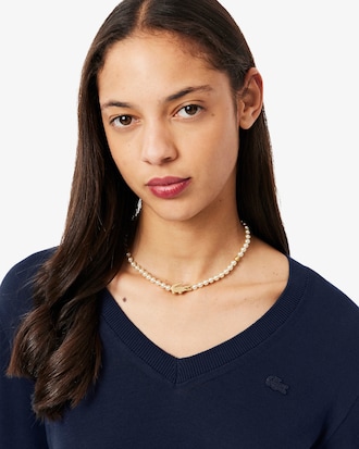 Seamless Knit V Neck Sweater