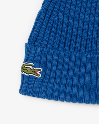 Rib Knit Brushed Wool Beanie