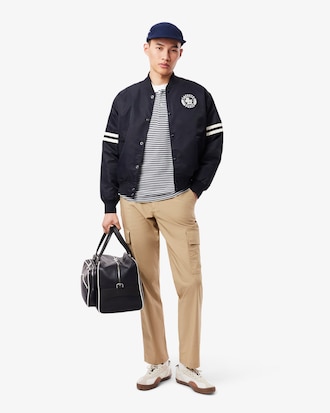 Embroidered Badge Water-Repellent Nylon Bomber Jacket