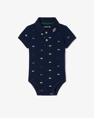 Infants&rsquo; Crocodile Print Piqu&eacute; Bodysuit