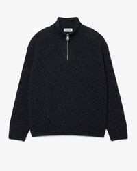 Wool High Zip Neck Sweater