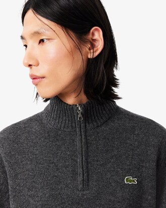 Zipped High Neck Wool Sweater