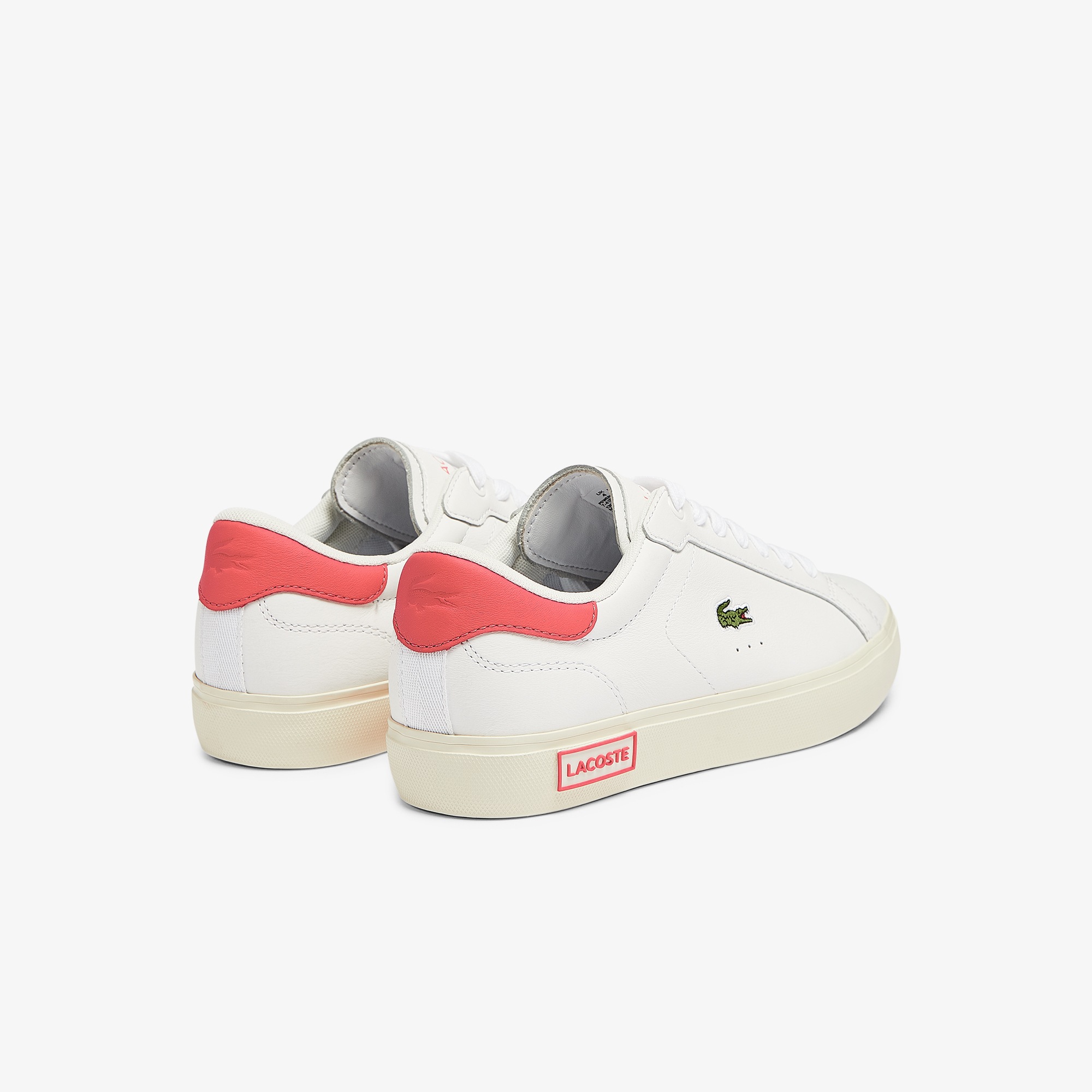 Women's Powercourt Leather Popped Heal Trainers LACOSTE