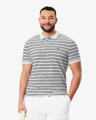 Classic Fit Striped Petit Piqu&eacute; Polo Shirt