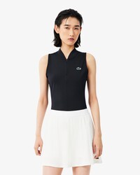 Sleeveless Stretch Dual Fabric Tennis Polo Shirt